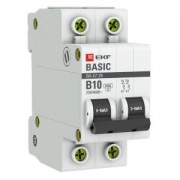 Автоматический выключатель EKF Basic ВА 47-29 2P 10А (B) 4,5кА (автомат электрический)
