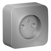 Розетка без заземления со шторками Blanca Schneider Electric 16А 250В алюминий изол.пластина