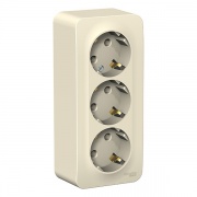 Розетка 3-ая с заземлением без шторок Blanca Schneider Electric 16А 250В молочная изол.пластина