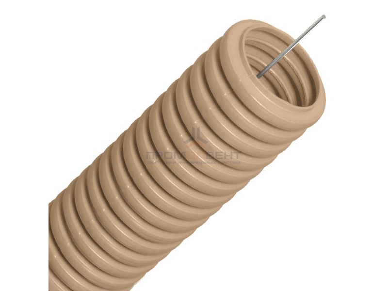 Труба гофрированная ПВХ д20 под дерево (сосна) с протяжкой (бухта 25м)